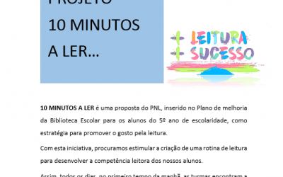 “10 minutos a ler” no 5º ano de escolaridade… para promover a leitura no AERSI