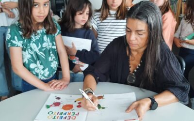Visita de Lara Xavier às bibliotecas do 1ºciclo do AE Domingos Sequeira
