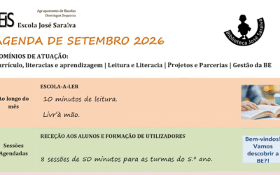 Agenda de setembro da Biblioteca da Escola José Saraiva
